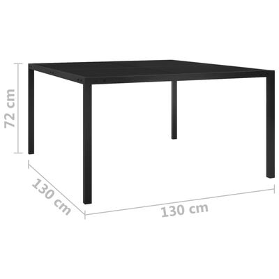 vidaXL fekete acél és üveg kerti asztal 130 x 130 x 72 cm