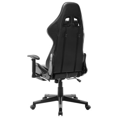 vidaXL fekete és szürke műbőr gamer szék lábtámasszal