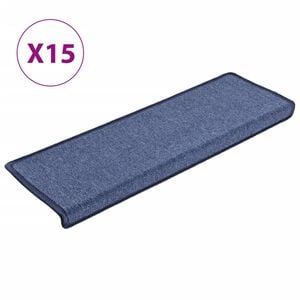 vidaXL 15 db k&eacute;k l&eacute;pcsőszőnyeg, t&eacute;glalap alak&uacute; sz&eacute;llel, 65 x 21 x 4 cm
