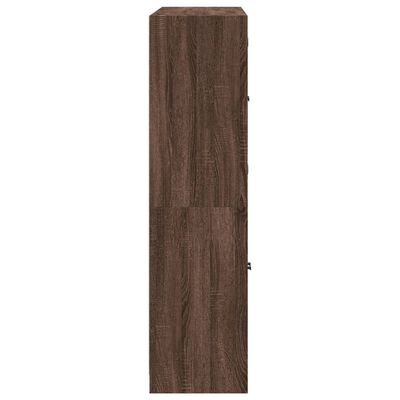 vidaXL barna tölgyszínű szerelt fa könyvespolc ajtókkal 136x37x142 cm