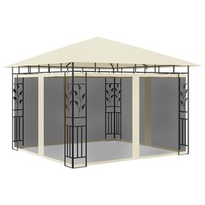vidaXL kr&eacute;msz&iacute;nű pavilon sz&uacute;nyogh&aacute;l&oacute;val 3 x 3 x 2,73 m 180 g/m&sup2;