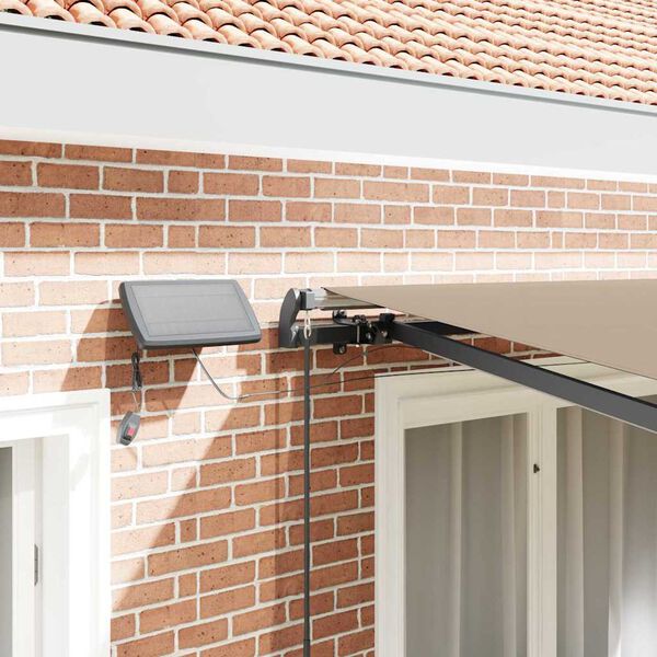 vidaXL Behúzható napellenző LED -es lámpákkal Bézs 300 x 250 cm szövet