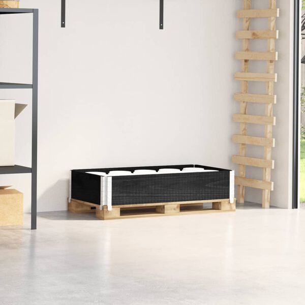 vidaXL fekete tömör fenyőfa raklapmagasító 100 x 50 cm