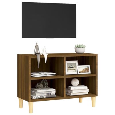 vidaXL barna tölgyszínű TV-szekrény tömör falábakkal 69,5 x 30 x 50 cm
