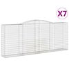vidaXL 7 db &iacute;ves horganyzott vas gabion kos&aacute;r 400x50x160/180 cm