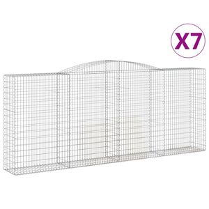 vidaXL 7 db &iacute;ves horganyzott vas gabion kos&aacute;r 400x50x160/180 cm