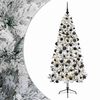 vidaXL Műkar&aacute;csonyfa g&ouml;mbbel 210 cm 300 LED Meleg feh&eacute;r PVC &eacute;s f&eacute;m