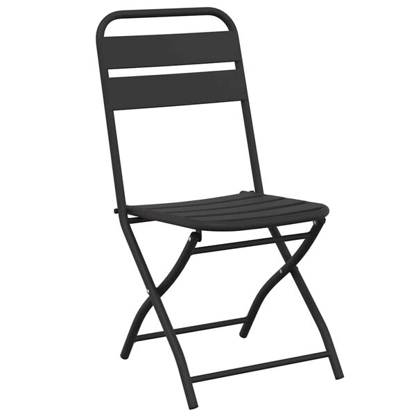 vidaXL Kerti hajtható szék 2 pcs Antracit 55 x 56.5 x 91cm Acél