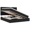 vidaXL LED t&aacute;rol&oacute;s &aacute;gy matraccal Fekete 160 x 200 cm Sz&ouml;vet