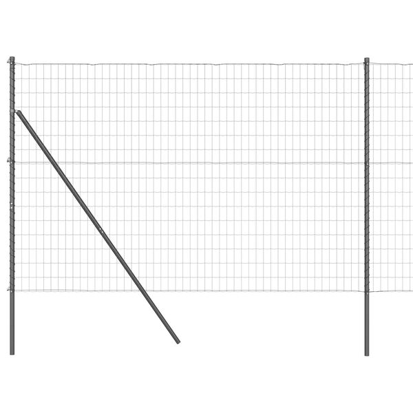 vidaXL Ker&iacute;t&eacute;s oszlopokkal Sz&uuml;rke 1,6 x 10 m Ac&eacute;l &eacute;s PVC