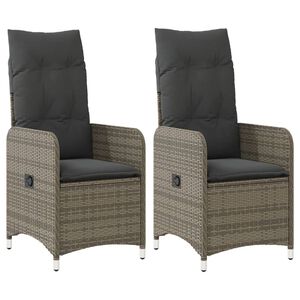 vidaXL 2 db sz&uuml;rke polyrattan d&ouml;nthető kerti sz&eacute;k p&aacute;rn&aacute;kkal