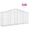 vidaXL 40 db íves horganyzott vas gabion kosár 200x30x80/100 cm