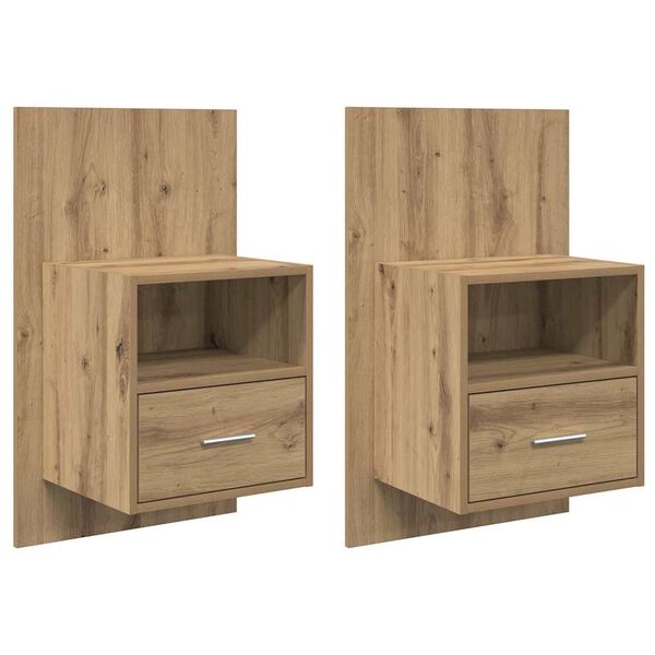 vidaXL &Eacute;jjeliszekr&eacute;ny 2 pcs Artisan t&ouml;lgy 50 x 32.5 x 80cm Faanyag