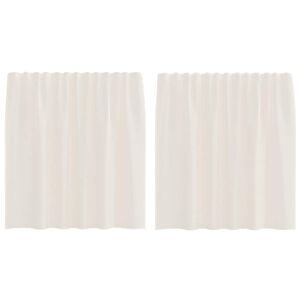 vidaXL 2 db kr&eacute;m sz&iacute;nű f&aacute;tyolf&uuml;gg&ouml;ny&ouml;k f&uuml;lecske tetej&eacute;vel 140x260 cm