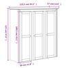 vidaXL BODO fehér tömör fenyőfa magasszekrény 115,5x43x200,5 cm