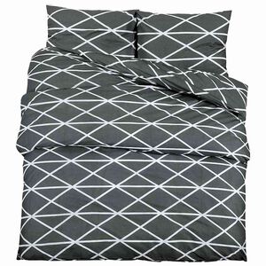 vidaXL fekete &eacute;s feh&eacute;r &aacute;gyneműhuzat-garnit&uacute;ra 200x200 cm pamut