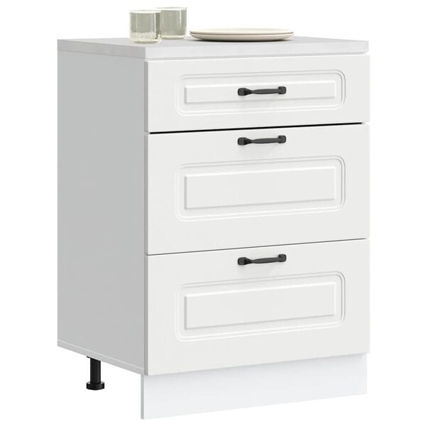 vidaXL Konyhai als&oacute; szekr&eacute;ny Kalmar feh&eacute;r műfa