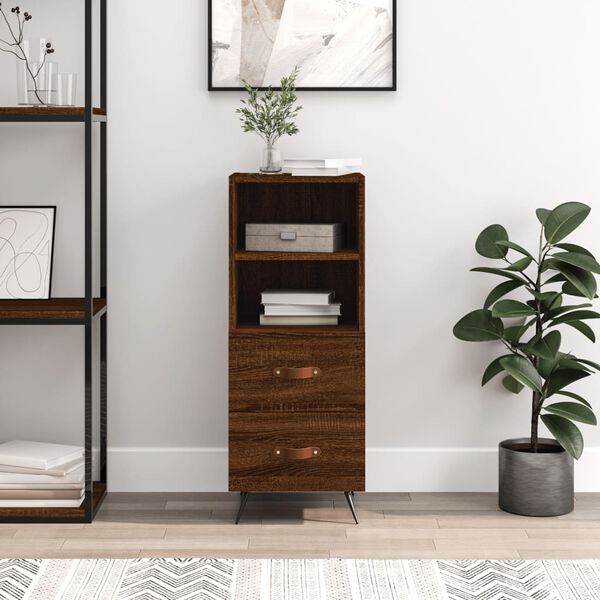 vidaXL barna t&ouml;lgy sz&iacute;nű szerelt fa t&aacute;lal&oacute;szekr&eacute;ny 34,5 x 34 x 90 cm