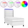 vidaXL feh&eacute;r műbőr rug&oacute;s &aacute;gy matraccal &eacute;s LED-del 90x190 cm