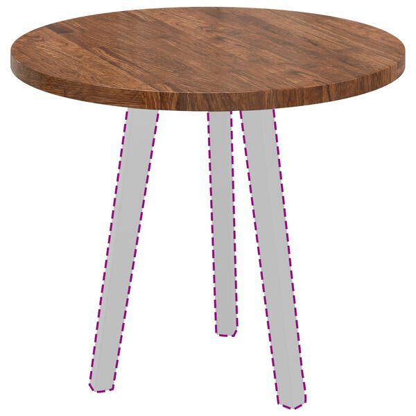 vidaXL Asztallap Vil&aacute;gos Barna &Oslash; 60 x 2,5 cm T&ouml;m&ouml;r T&ouml;lgyfa