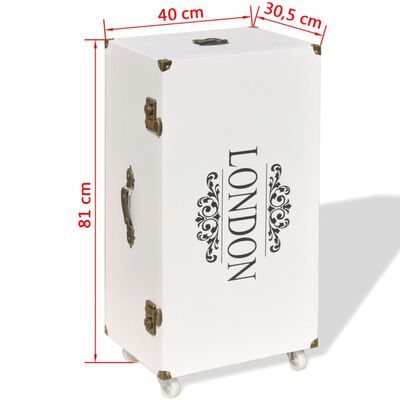 vidaXL fehér bőrönd alakú kis szekrény 40 x 30,5 x 81 cm