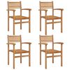 vidaXL Sz&eacute;k 4 pcs Barna 56 x 55 x 90.5 cm T&ouml;m&ouml;r Teakfa