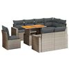vidaXL 9 r&eacute;szes sz&uuml;rke polyrattan kerti &uuml;lőgarnit&uacute;ra p&aacute;rn&aacute;kkal