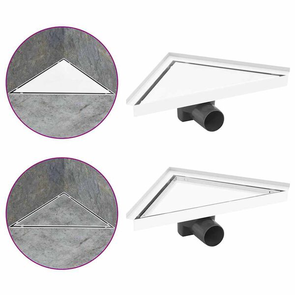 vidaXL rozsdamentes ac&eacute;l 2 az 1-ben zuhanylefoly&oacute; fed&eacute;llel 25 x 25 cm