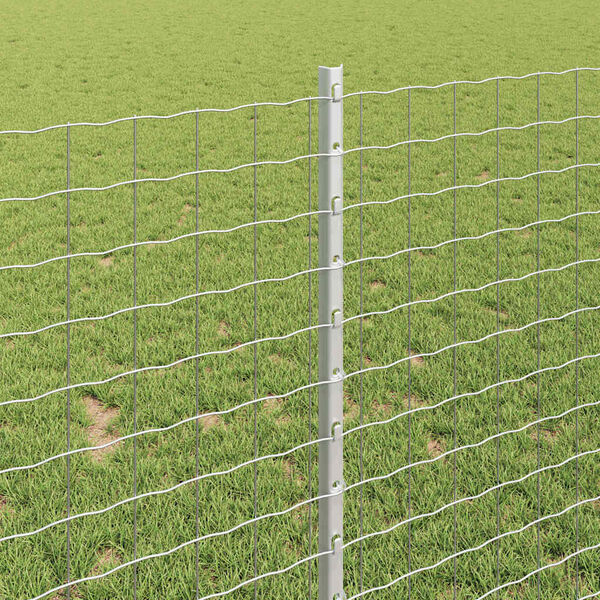 vidaXL Kerítoszlopok 88 pcs Ezüst 140 cm Acél