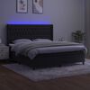 vidaXL fekete b&aacute;rsony rug&oacute;s &eacute;s LED-es &aacute;gy matraccal 160x200 cm