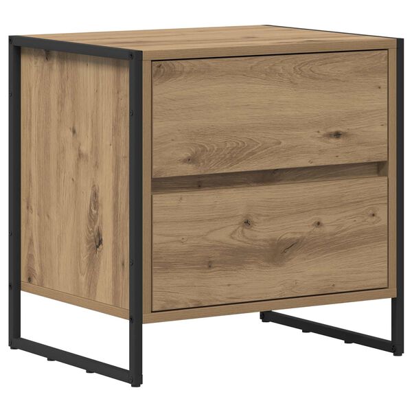 vidaXL &Eacute;jjeli asztal fi&oacute;kkal Műv&eacute;szi t&ouml;lgy 50 x 39.5 x 50 cm Faanyag