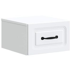 vidaXL Fali &eacute;jjeli szekr&eacute;ny fi&oacute;kkal Feh&eacute;r 34,5 x 33 x 20 cm Szerelt Fa