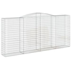 vidaXL &iacute;ves horganyzott vas gabion kos&aacute;r 400x50x180/200 cm
