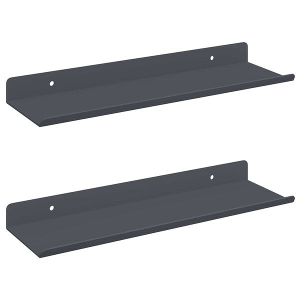 vidaXL Lebegő polc 2 pcs Antracit 30 x 9 x 2,5 cm Ac&eacute;l