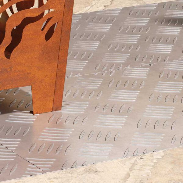 vidaXL L&eacute;pcsőfok N&eacute;gysz&ouml;gletes 4 pcs Ez&uuml;st 80 x 40 cm Alum&iacute;nium