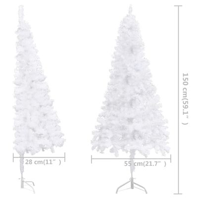 vidaXL fehér PVC sarok műkarácsonyfa LED-ekkel és gömbszettel 150 cm