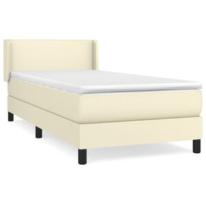vidaXL kr&eacute;msz&iacute;nű műbőr rug&oacute;s &aacute;gy matraccal 100 x 200 cm