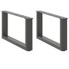 vidaXL 2 db antracitsz&uuml;rke, U alak&uacute; ac&eacute;l doh&aacute;nyz&oacute;asztal l&aacute;b 60 x (30-31) cm