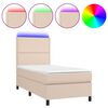vidaXL cappuccino sz&iacute;nű műbőr rug&oacute;s &aacute;gy matraccal &eacute;s LED-del 80x200 cm