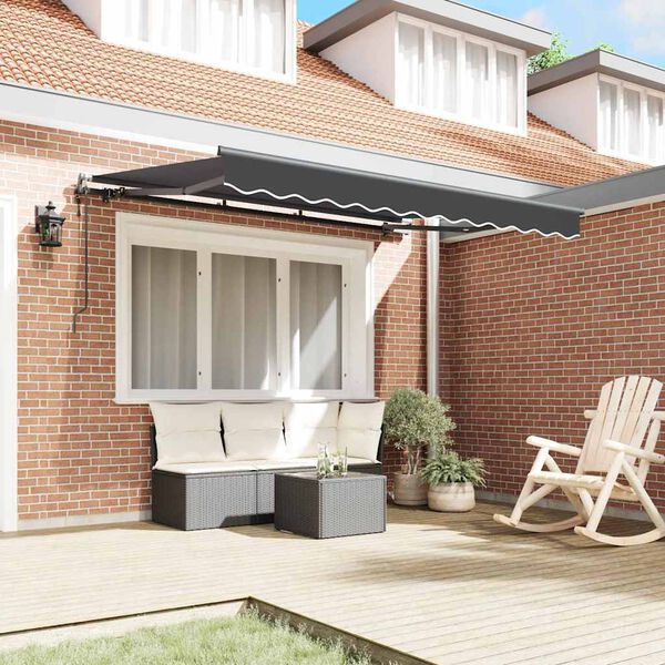 vidaXL Beh&uacute;zhat&oacute; napellenző Antracit 300 x 200 cm sz&ouml;vet