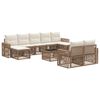 vidaXL Kerti Kanap&eacute; Szett 10 pcs Beige &eacute;s Kr&eacute;msz&iacute;nű polirattan