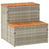 vidaXL pezsgőf&uuml;rdő l&eacute;pcső 50x50x50,5cm polyrattan &eacute;s ak&aacute;cfa