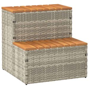 vidaXL pezsgőf&uuml;rdő l&eacute;pcső 50x50x50,5cm polyrattan &eacute;s ak&aacute;cfa