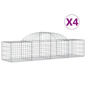 vidaXL 4 db &iacute;ves horganyzott vas gabion kos&aacute;r 200x50x40/60 cm