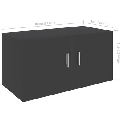 vidaXL szürke falra szerelhető forgácslap szekrény 80 x 39 x 40 cm