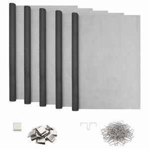 vidaXL F&eacute;nycsatorna fed&eacute;l klipszekkel 5 db 70 x 190 cm &Uuml;vegsz&aacute;l Sz&uuml;rke