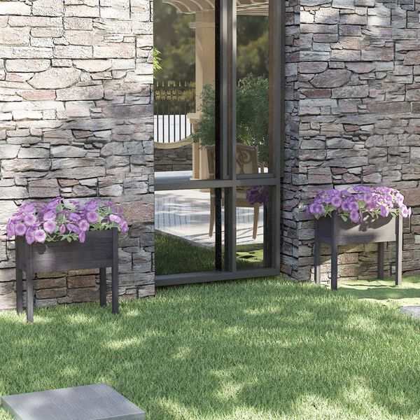 vidaXL 2 db sz&uuml;rke t&ouml;m&ouml;r fenyőfa kerti vir&aacute;gtart&oacute; 70 x 31 x 70 cm