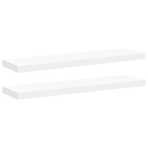vidaXL 2 db feh&eacute;r MDF lebegő fali polc 90 x 23,5 x 3,8 cm