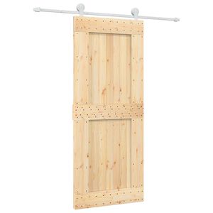 vidaXL Cs&uacute;sz&oacute; ajt&oacute; Term&eacute;szetes &eacute;s Feh&eacute;r 85 x 210 cm Szil&aacute;rd Fenyőfa