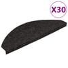 vidaXL 30 db fekete &ouml;ntapad&oacute; l&eacute;pcsőszőnyeg 56 x 17 x 3 cm
